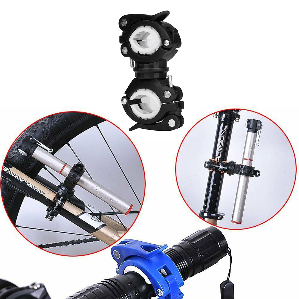 360°Rotation Bicycle Front Light Bracket Flashlight Holder Torch Clip Mount